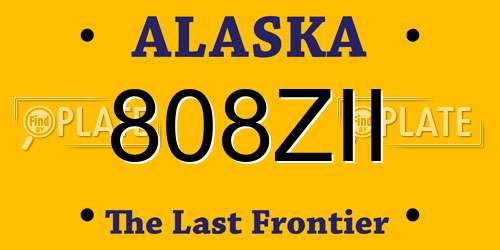 808ZII Alaska License Plate