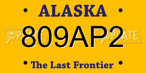 809AP2 Alaska License Plate