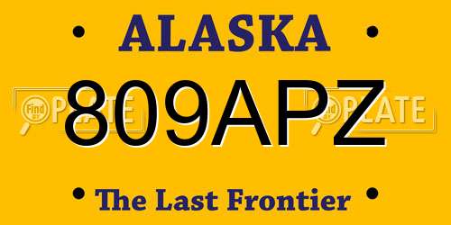 809APZ Alaska License Plate