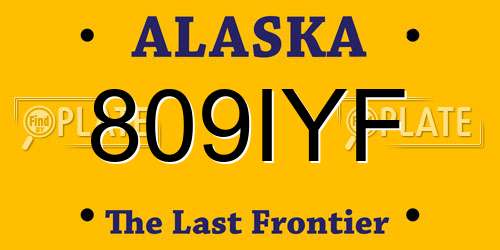 809IYF Alaska License Plate