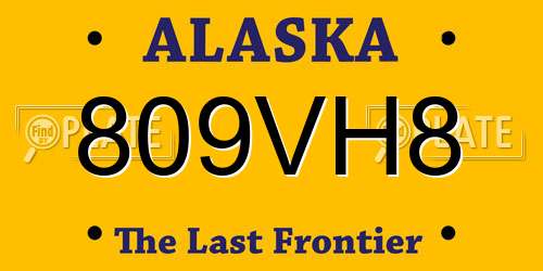 809VH8 Alaska License Plate
