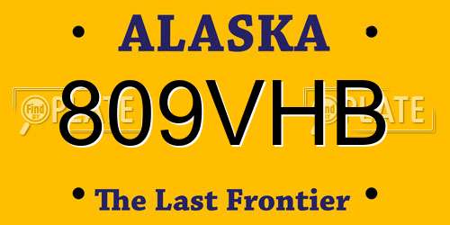 809VHB Alaska License Plate