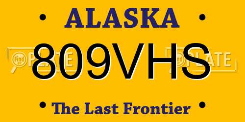 809VHS Alaska License Plate