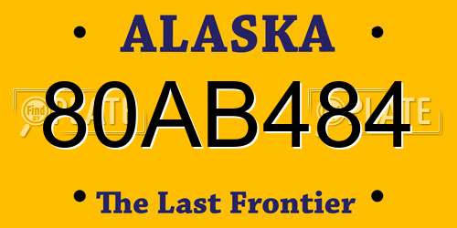 80AB484 Alaska License Plate