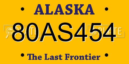 80AS454 Alaska License Plate