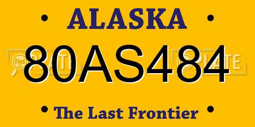 80AS484 Alaska License Plate
