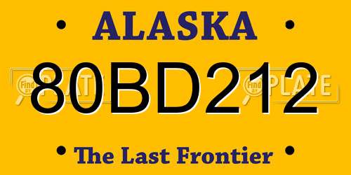 80BD212 Alaska License Plate