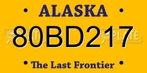 80BD217 Alaska License Plate