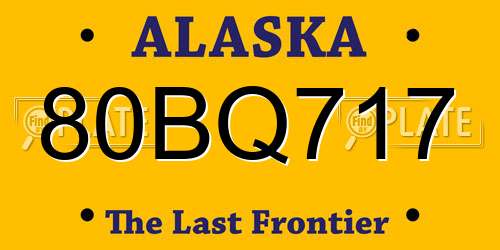 80BQ717 Alaska License Plate