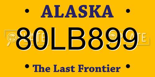 80LB899 Alaska License Plate