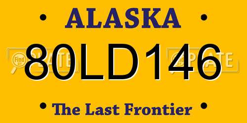 80LD146 Alaska License Plate