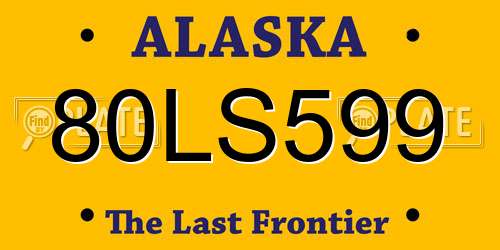 80LS599 Alaska License Plate