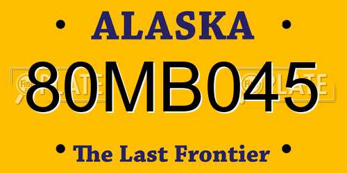 80MB045 Alaska License Plate