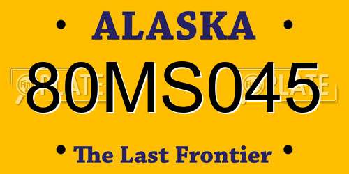 80MS045 Alaska License Plate