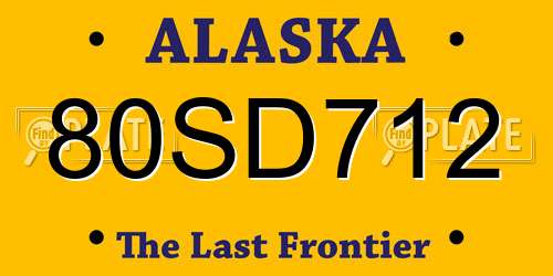 80SD712 Alaska License Plate