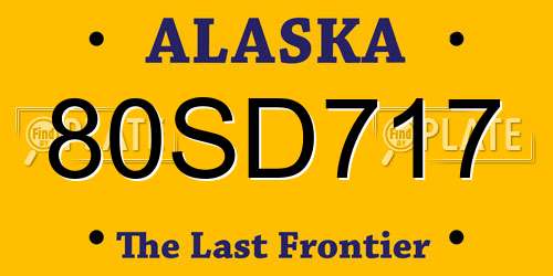 80SD717 Alaska License Plate
