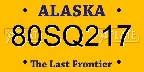 80SQ217 Alaska License Plate