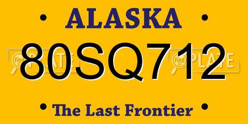 80SQ712 Alaska License Plate