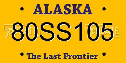 80SS105 Alaska License Plate