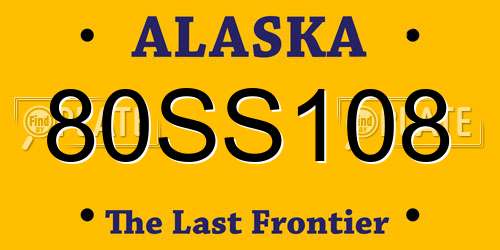 80SS108 Alaska License Plate
