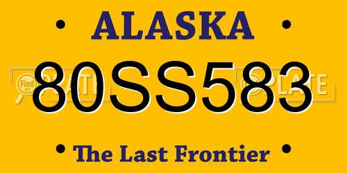 80SS583 Alaska License Plate