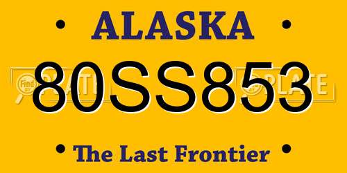 80SS853 Alaska License Plate