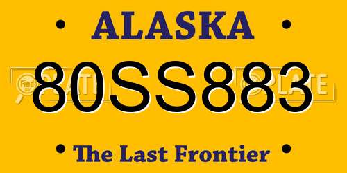80SS883 Alaska License Plate