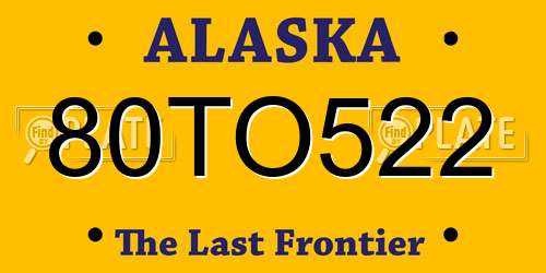 80TO522 Alaska License Plate
