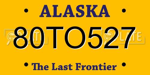 80TO527 Alaska License Plate