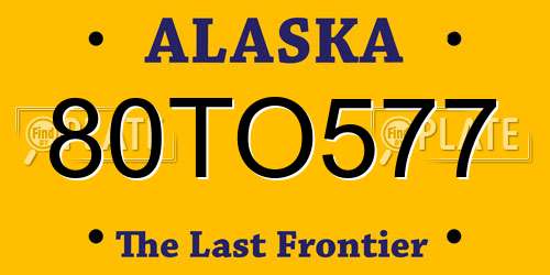 80TO577 Alaska License Plate
