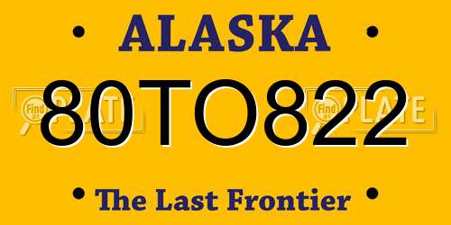 80TO822 Alaska License Plate