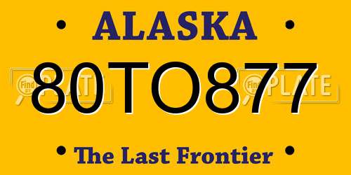 80TO877 Alaska License Plate