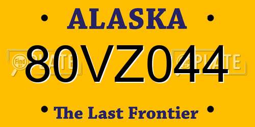 80VZ044 Alaska License Plate