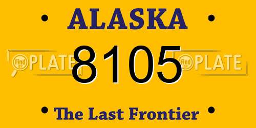 8105 Alaska License Plate