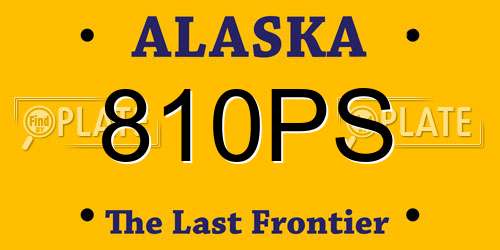 810PS Alaska License Plate