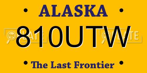 810UTW Alaska License Plate