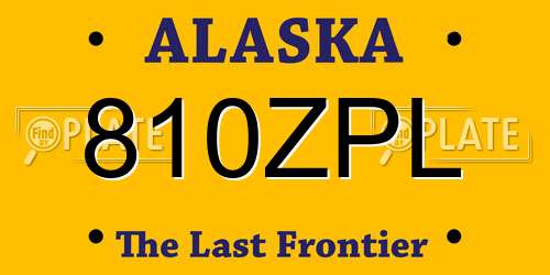 810ZPL Alaska License Plate