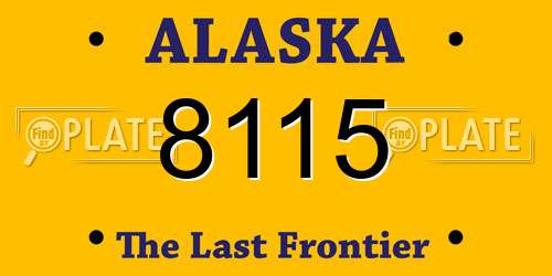 8115 Alaska License Plate