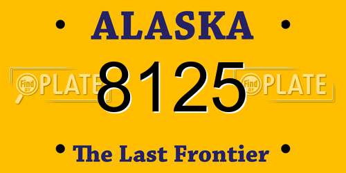 8125 Alaska License Plate