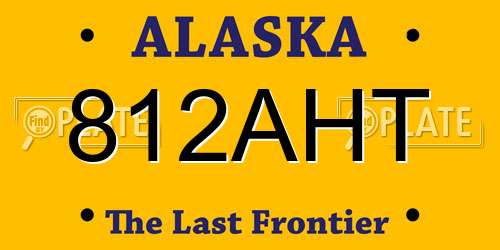 812AHT Alaska License Plate