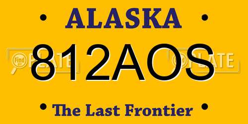 812AOS Alaska License Plate