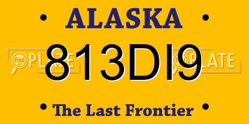 813DI9 Alaska License Plate