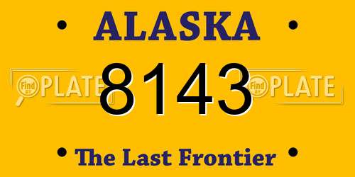 8143 Alaska License Plate