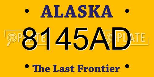 8145AD Alaska License Plate