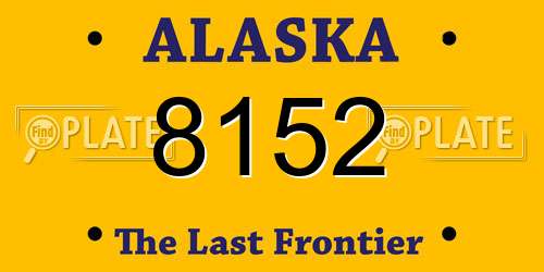 8152 Alaska License Plate