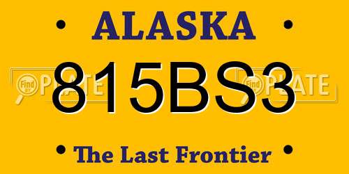 815BS3 Alaska License Plate