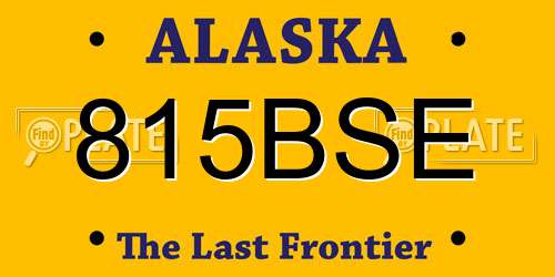 815BSE Alaska License Plate