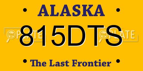 815DTS Alaska License Plate
