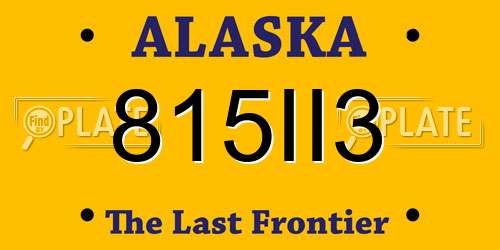 815II3 Alaska License Plate