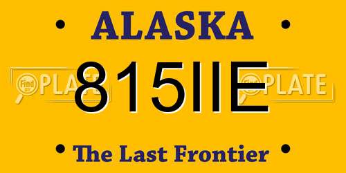 815IIE Alaska License Plate